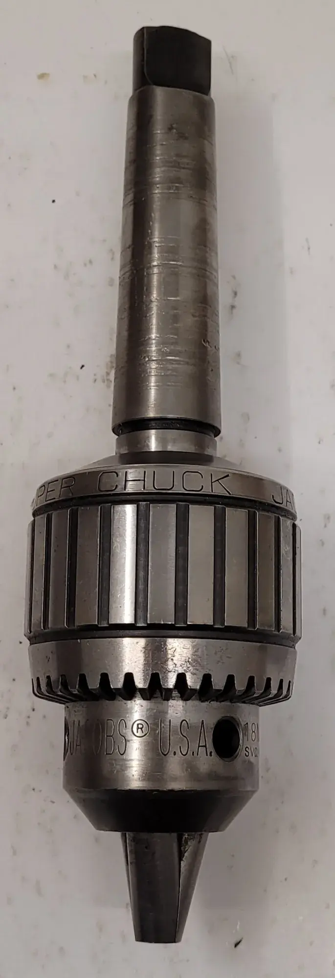 Jacobs #18N, ball bearing super chuck, 1/8" - 3/4" capacity, w/4MT arbor (3 available)