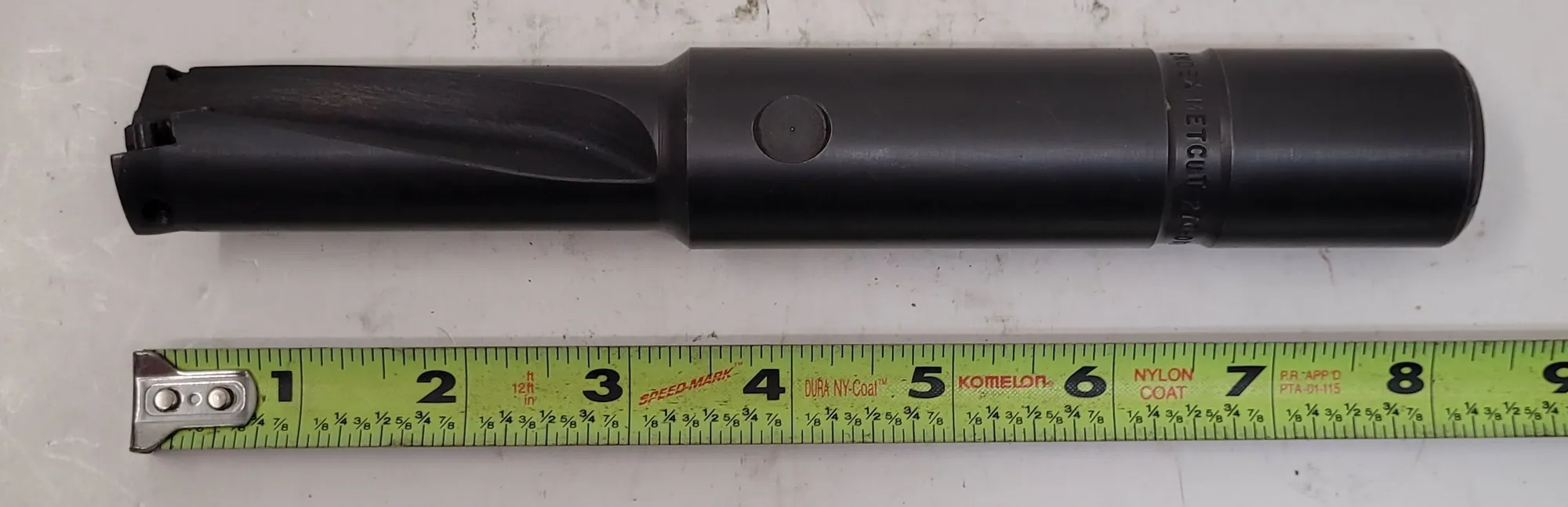 Kendex #270-0112, Metcut indexable carbide coolant drill, 1-1/8" diameter, 1-1/4" shank, 8.125" OAL