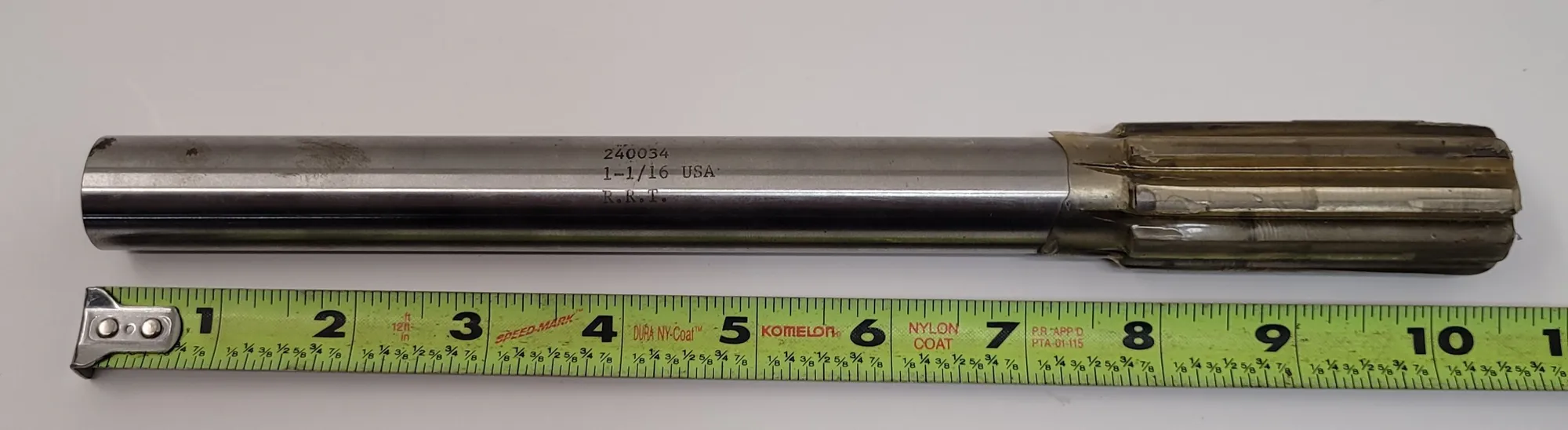 MSC Industrial Supply #240034, carbide tipped chucking reamer, 1-1/16" diameter, straight shank, straight