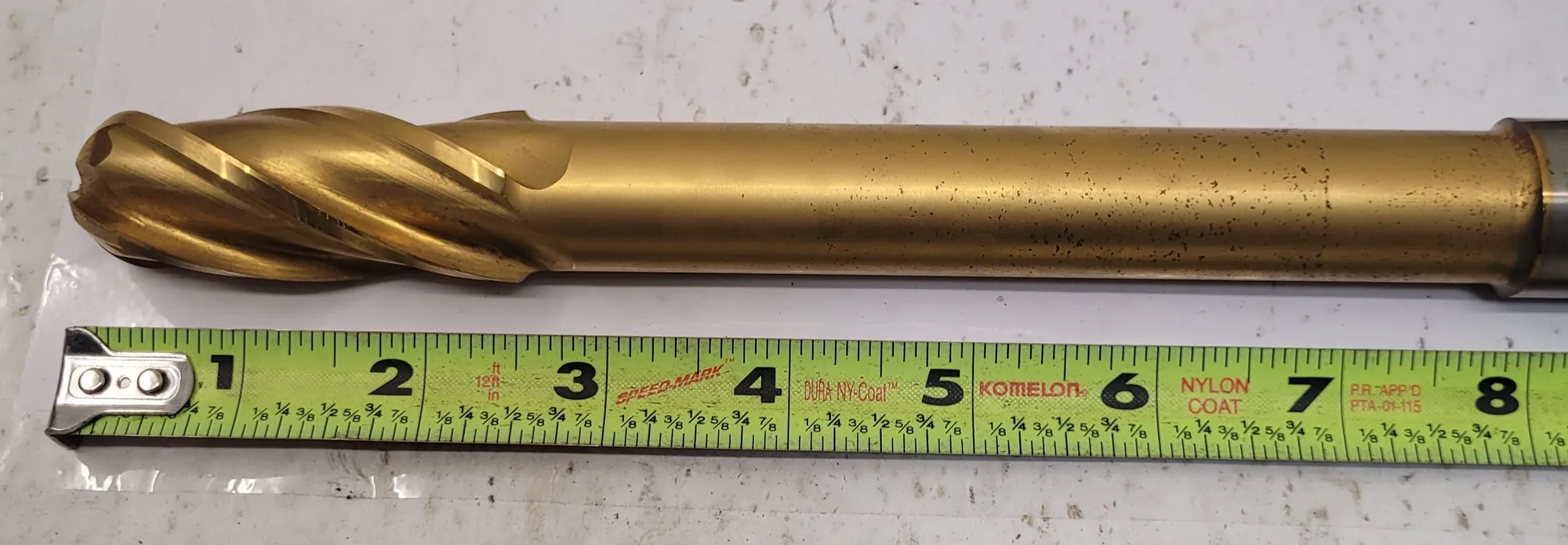 Niagara #N80326, HSS ball nose jobber drill, 1" diameter, 4 flutes, 10.5" OAL