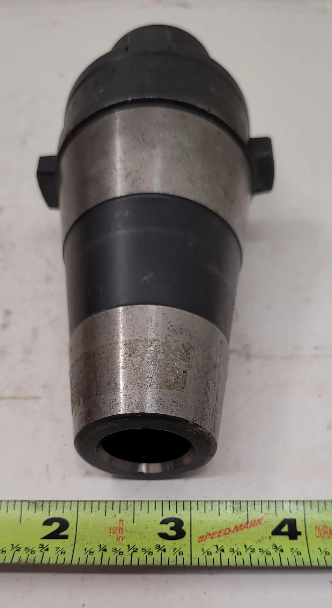 Nikken #FT45-4E, CAT 45 shell mill holder, .6" bore diameter, 2.30" body diameter, 2.125" projection, 5.60"