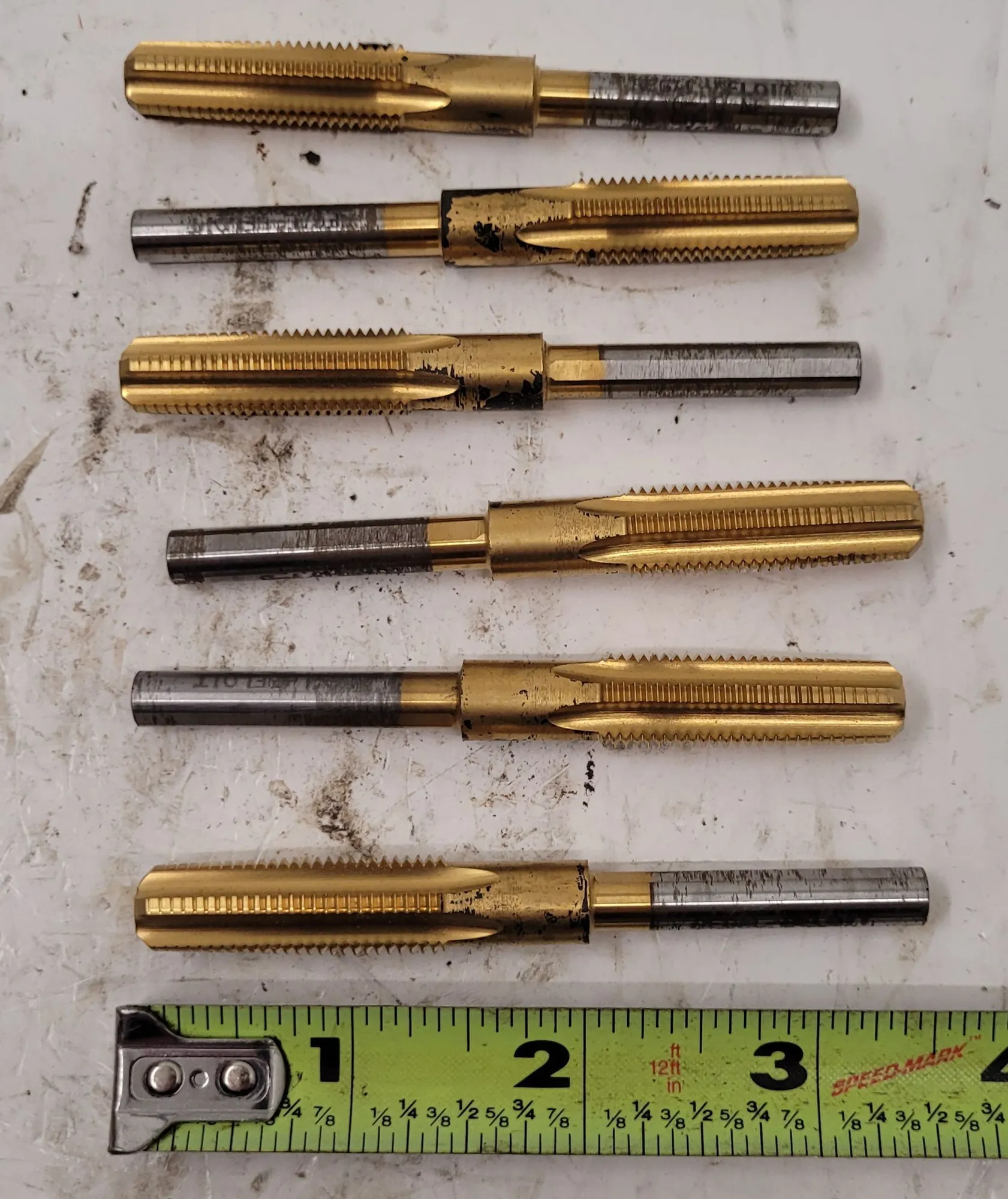 Regal Beloit, HSS taps, LOT of 6, 7/16-20, TiN coated, right hand cut