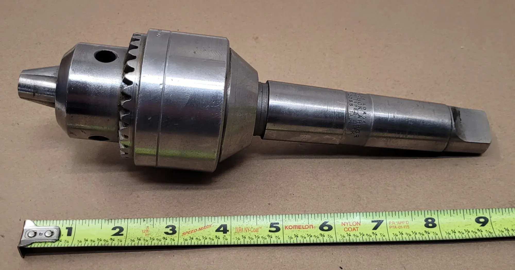 Rohiti #BB20-4, drill chuck, 3/16" - 3/4" capacity, w/Jacobs AO404 arbor, 4MT