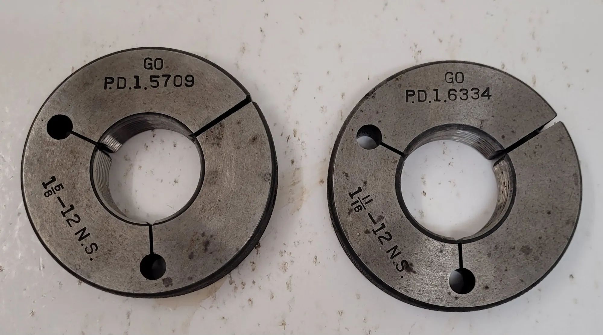 Taft-Peirce, thread ring gauges, Go, LOT of 2, various sizes