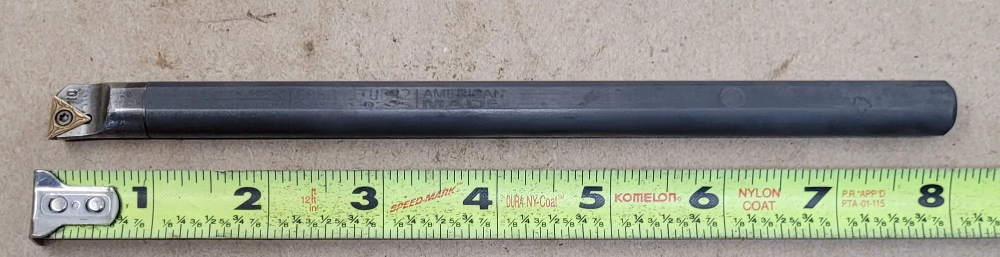 Ultra-Dex #C08R STUPR2, boring bar, 8" OAL, 0.5" shank, 0.6" min. bore, 93° approach, right hand, positive