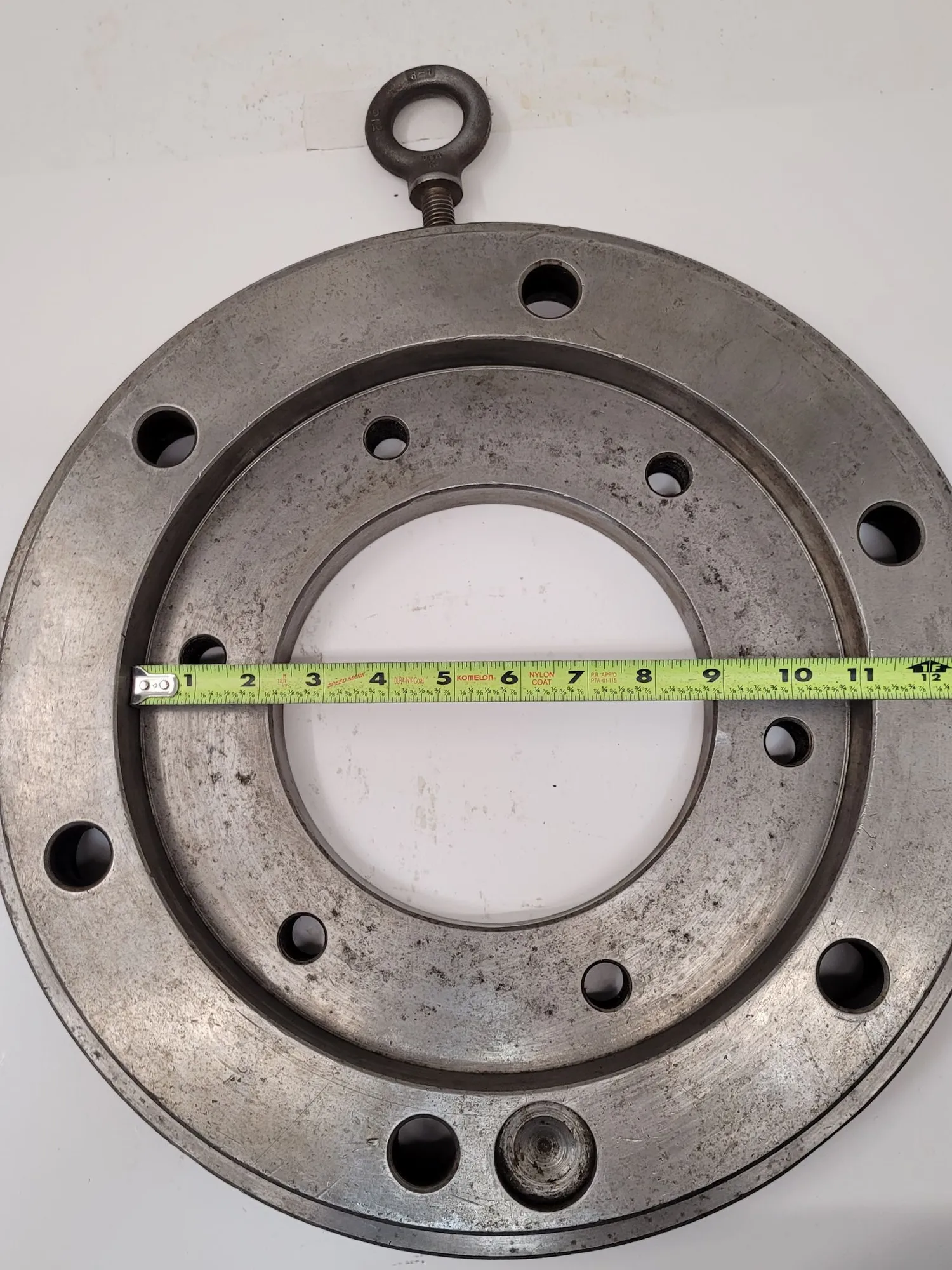 16" Yuasa, lathe chuck back plate, 7" thru hole, heavy duty