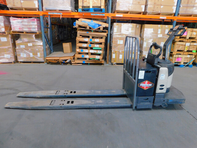 8000 lb. Crown #PE4500-80, electric rider pallet jack, 96" forks, 24 V., 5218 hours