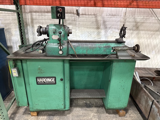 9" x 18" Hardinge #DV-59, second operation turret lathe, 5" chuck, 1-1/4" spindle bore, 3500 RPM, 1 HP, 460