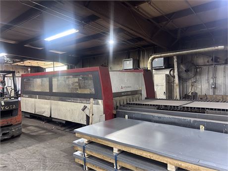 Mitsubishi #3015NX, CNC CO2 laser, 4000 watt, 60" x 120" table, 125.9" X, 62.9" Y, 4.7" Z, dual pallet