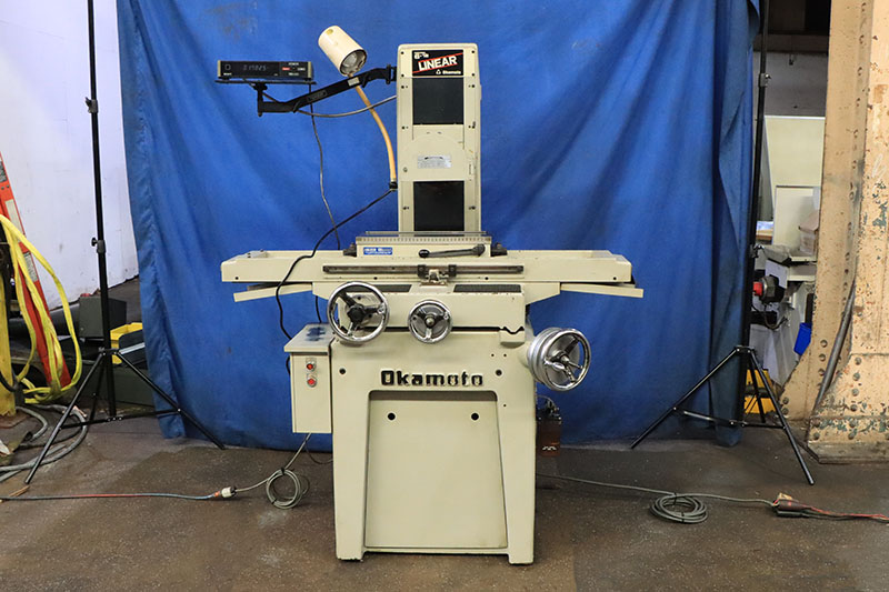6" x 18" Okamoto #Linear-618, hand feed surface grinder, 8" x 1" x 1-1/4" wheel, Sony 1-axis digital read