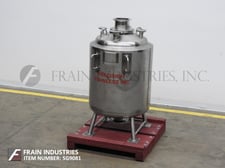 53 gallon Precision Stainless, 316L Stainless Steel, jacketed, internal vacuum tank, 24" diameter x 37" deep