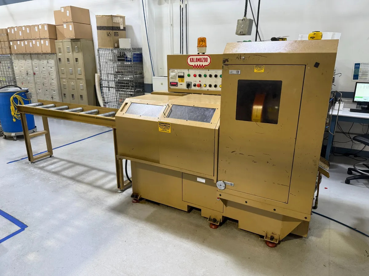 14" Kalamazoo Industries #FHC-350A, automatic ferrous cutting circular saw, 4.75" clamping capacity, 70/35