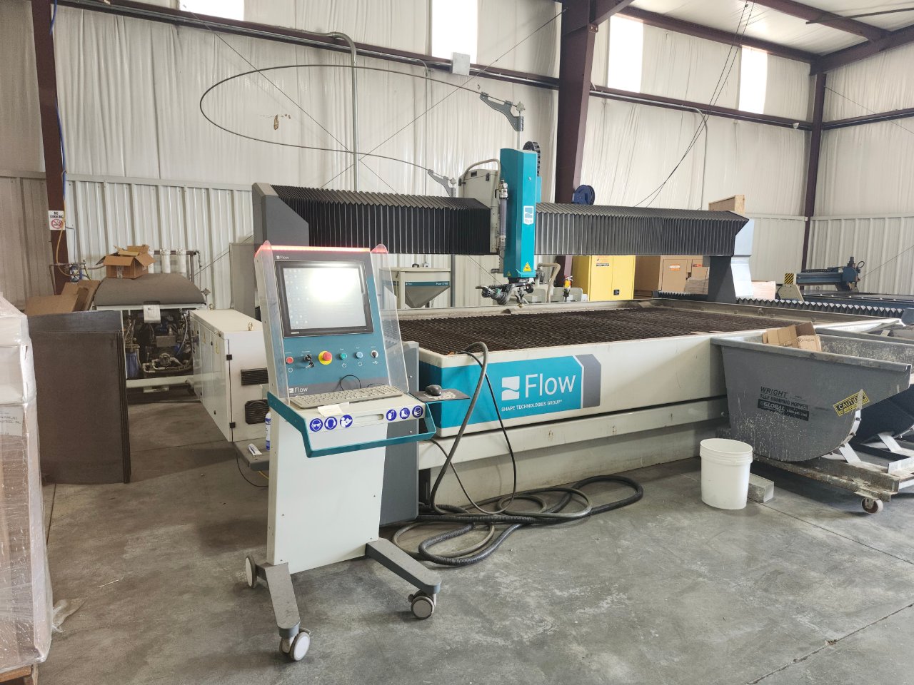 Flow #Mach-500-4020-XD, CNC waterjet, 6.5'W x 13.1'L table, 50 HP, 94000 psi, 2021