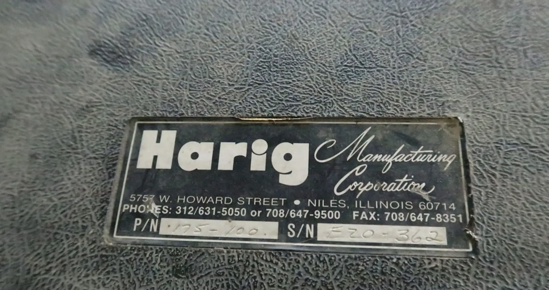 Harig Roto-Spindle #E-20, EDM Spindle, 10-260 RPM, 20 mm Tooling, P/N 175-100