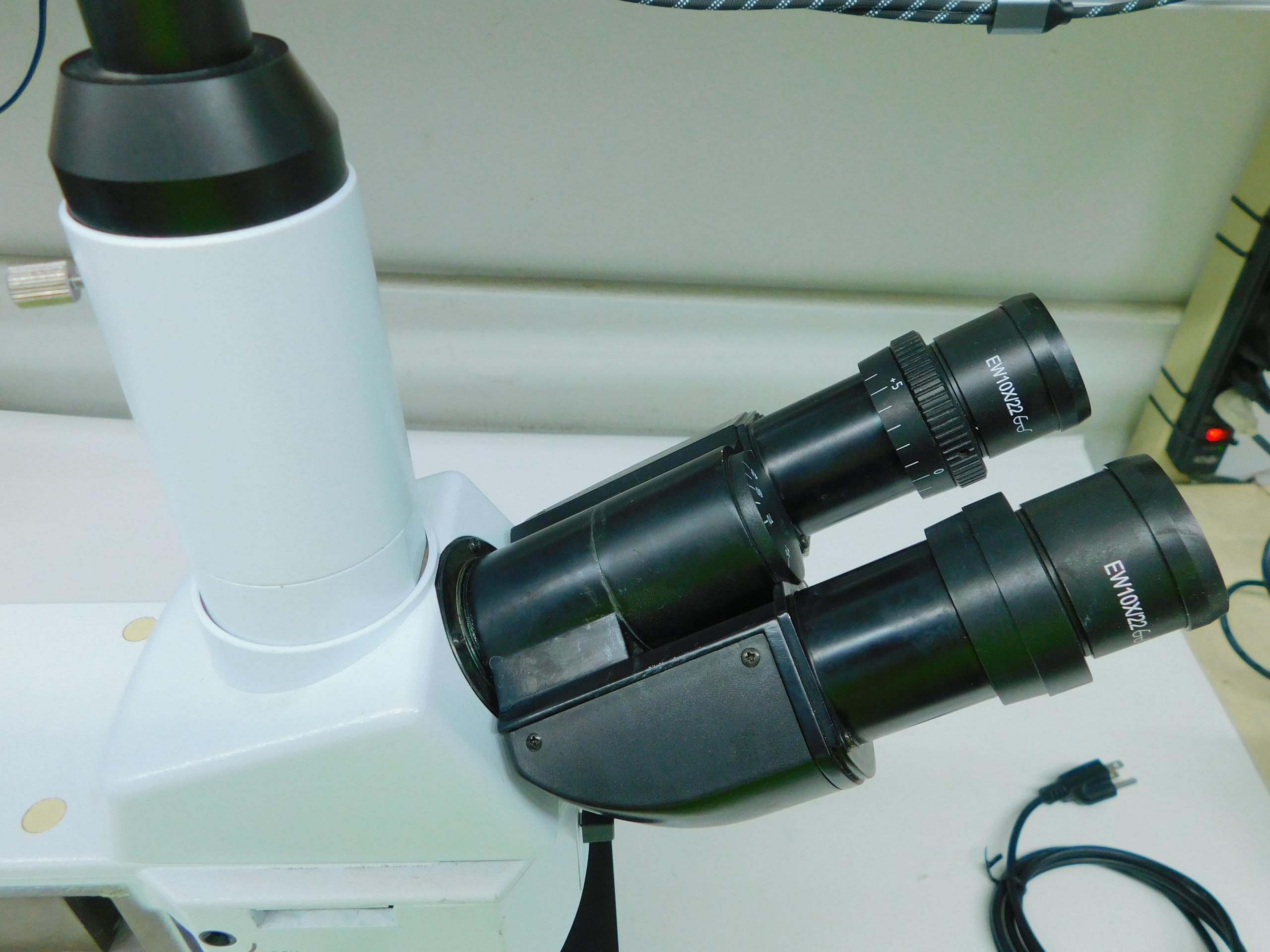 AmScope #ME520T, Trinocular Biological Microscope, 1000X, 5X-100X Objectives, 10X Eyepieces, 120 V., 1 Ph.