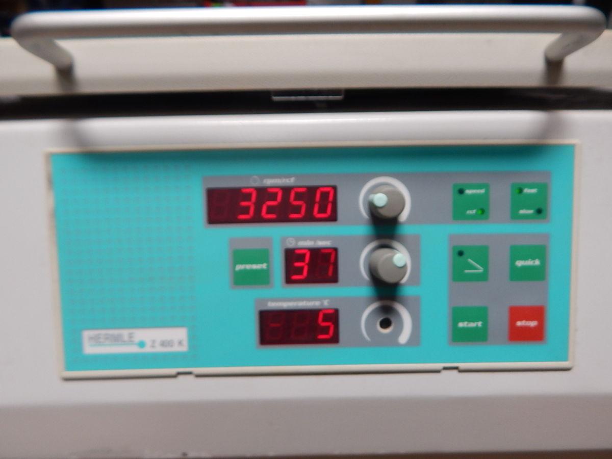 Hermle Labortechnik #Z-400-K, Refrigerated Lab Centrifuge, 120 V., 1 Ph., AS IS