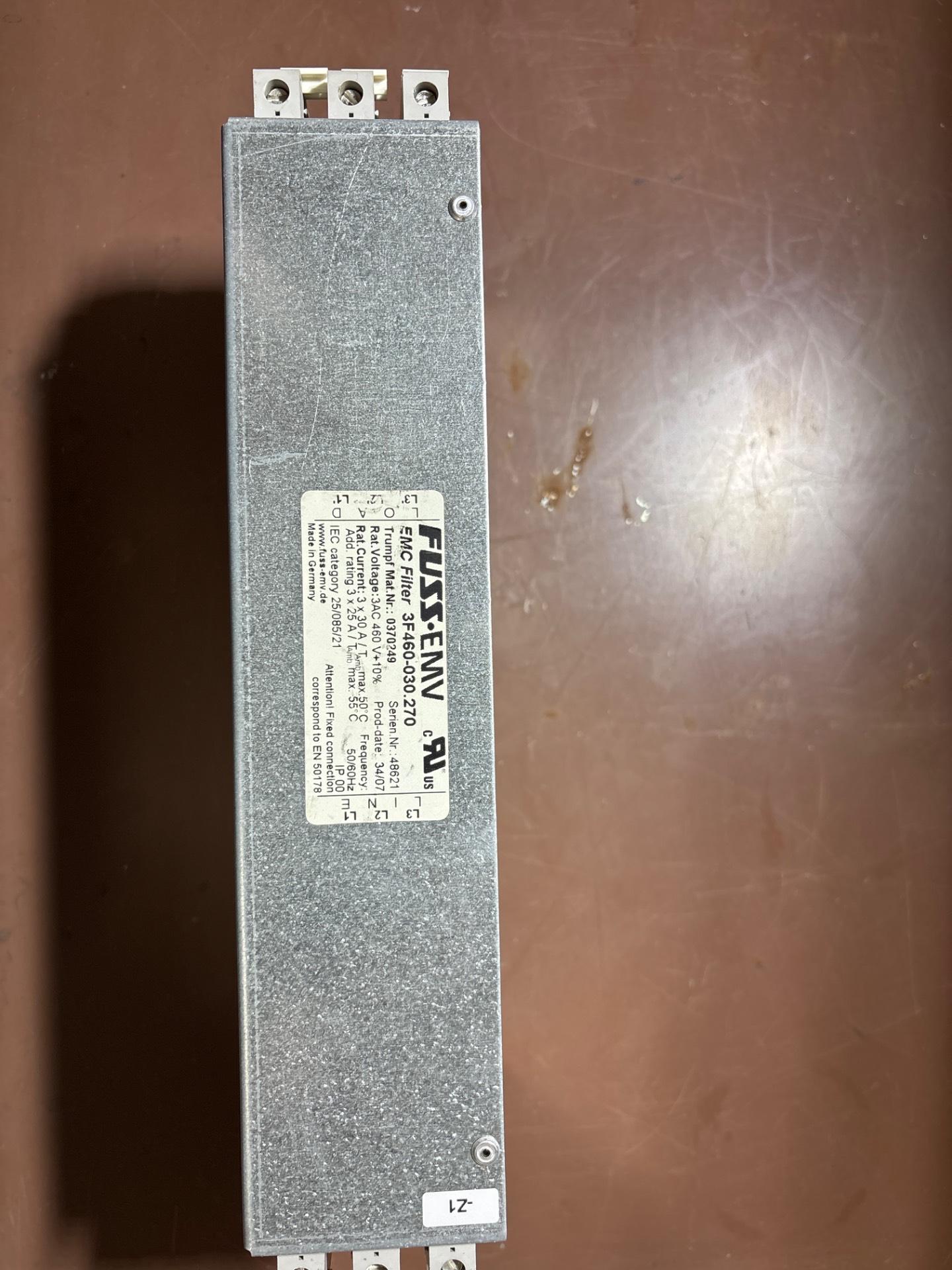 Fuss EMV #3F460-030.270, EMC Line Filter, 460 Volts, 30 Amp, 3 phase