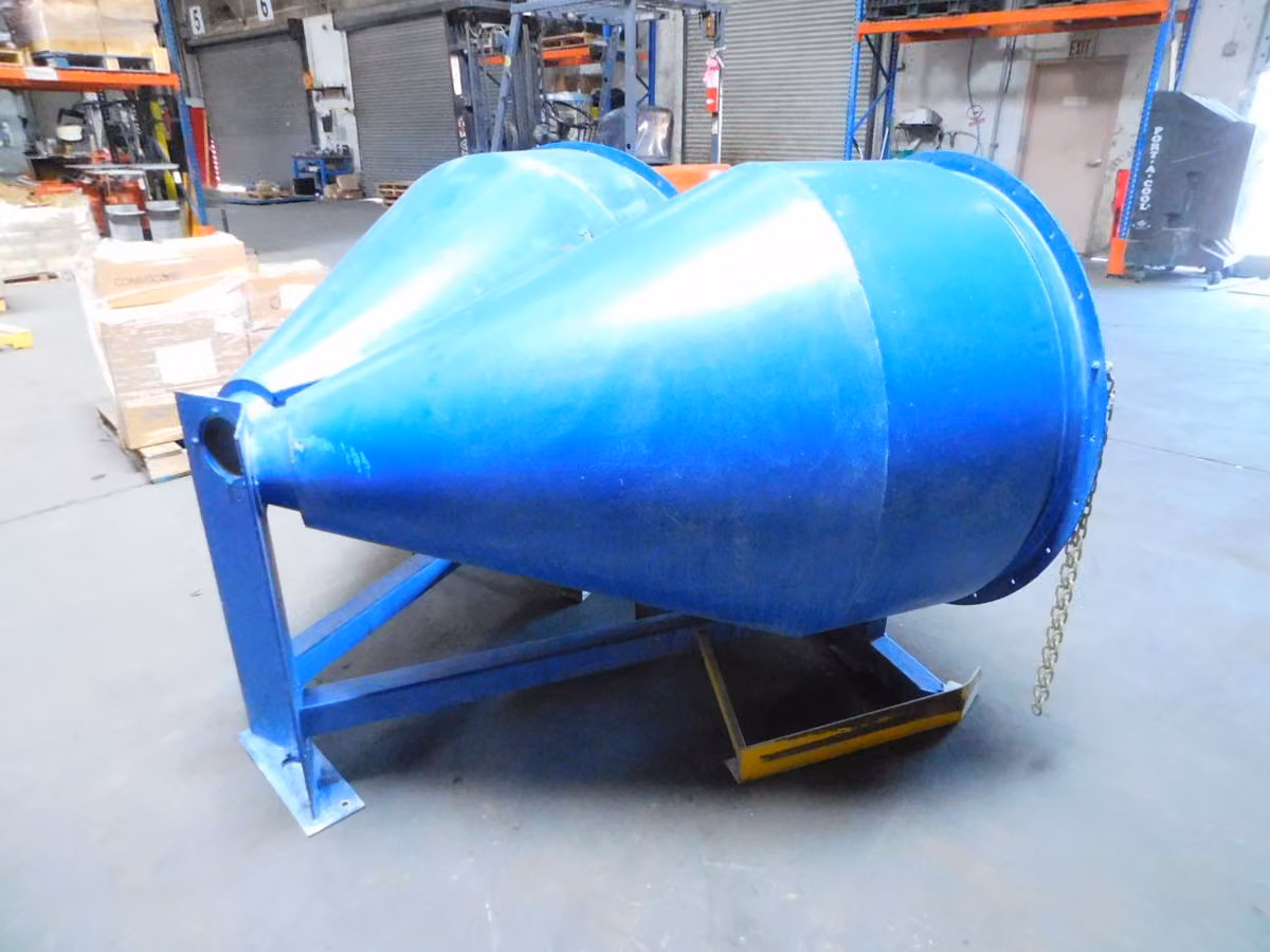 Payoff Flyer Double Cone Assembly, 60" x 40", 48" H x 38" diameter Tank, Steel