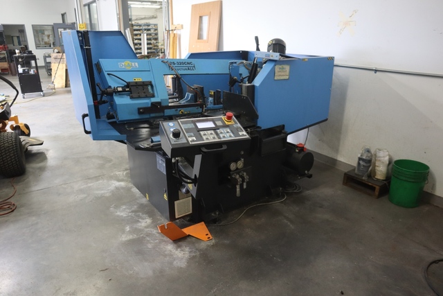 12.5" x 11.75" DoAll #S-320CNC, programmable horizontal band saw, 60° miter, 1" x 144" blade, 65-328 FPM