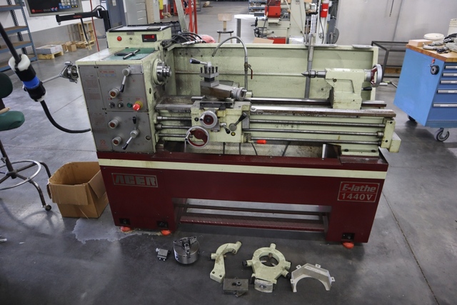 14" x 40" Acer #E1440V, engine lathe, 8-5/8" swing over cross slide, 1-1/2" bore, D1-4", 36-2,200 RPM, 3 HP