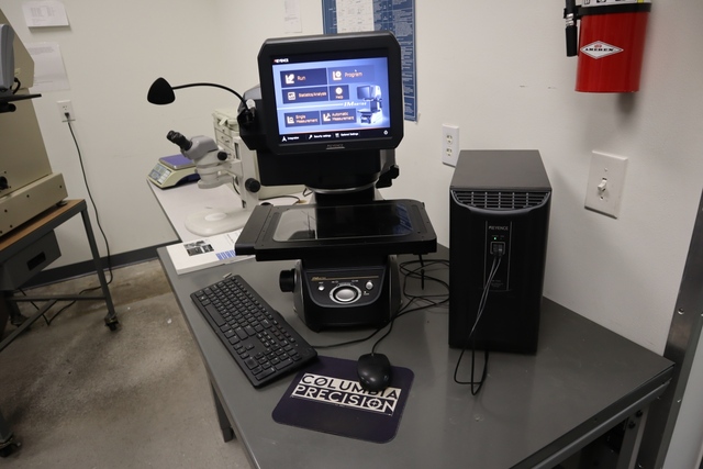 Keyence #IM-7030T, image dimension measuring system, 7.87" X, 3.94" Y, 2.95" Z, 11.8" x 7.9" field, IM-H2EA