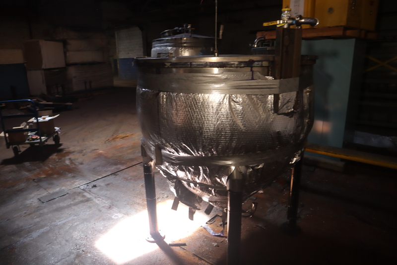 Stainless Steel Jacketed Process Tank, 64" overall height x 36" diameter