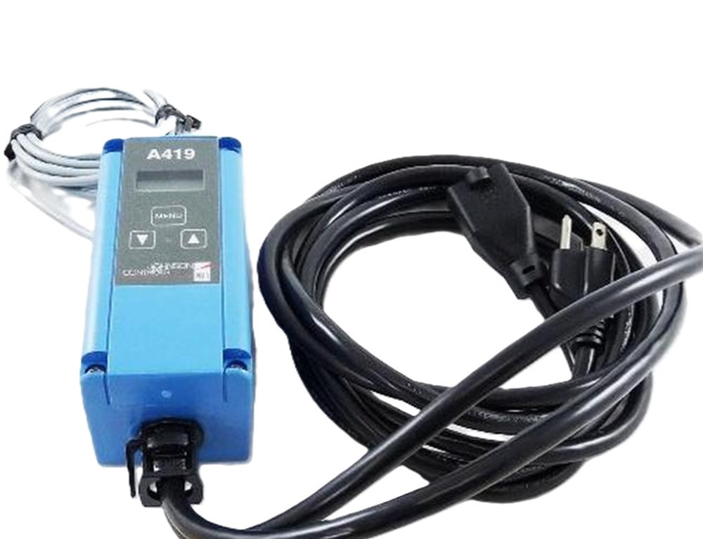 Johnson Controls #A419ABG-3C, Electronic Temperature Control, plug-in cord, display, NEMA 1 enclosure, 120 VAC