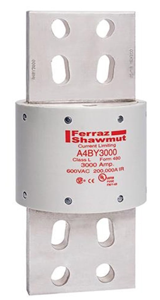 3000 Amp 600 Volts Mersen/Ferraz Shawmut #A4BY3000, Class L Current-Limiting Power Fuse, 200 kA interrupting