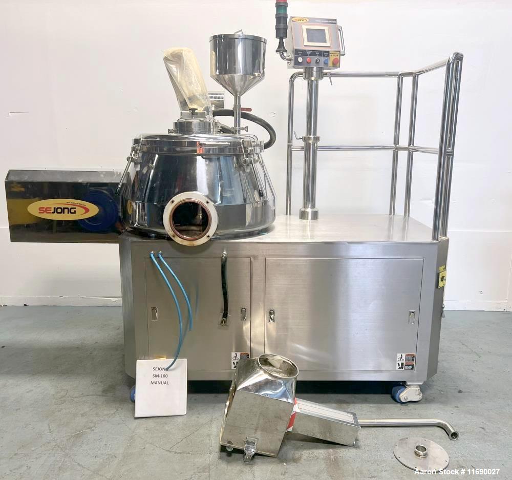 100 liter SeJong #SM-100, High Shear Granulator, Stainless Steel portable frame, dual VFD, chopper, 3/60/220