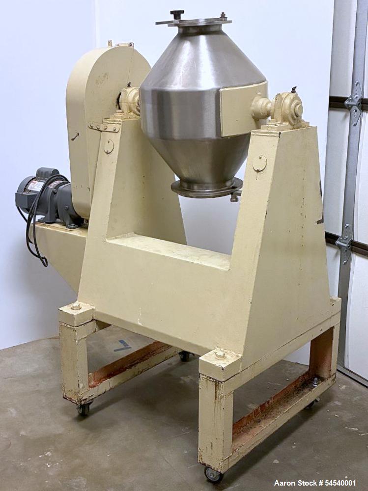 2 cu.ft. Apex #583, Double Cone Blender, Stainless Steel, 58 liter, .5 HP, 115 V., 19:1 direct drive speed