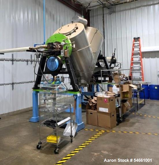 187 cu.ft. Gemco, Jacketed V-Blender, 1,400 gallon, Stainless Steel mixing chamber, 100 psi jacket @ -20 to