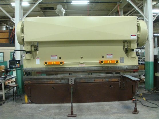 225 Ton, Wysong #225-12, mechanical press brake, 12' overall, 3" stroke, 12" max die space, 5" ram adj., 8'