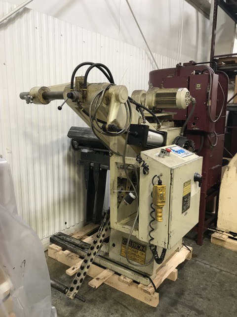 8,000 lb. Cooper Weymouth Peterson #4RM-18, coil reel, 18" width, 60" outside dimensions, 20"-24" ID, single