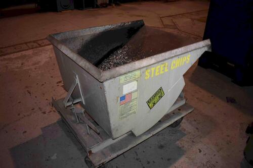 1/2 cu. yd. Jesco #211311, self dumping hopper, 5,000 lb. capacity, 48" x 40" x 41", 8" heavy duty caster