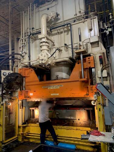 1600 Ton, Erie, hydraulic metal forming press, 12" stroke, 40" daylight, 120" x 72" bed, 20 IPM pressing