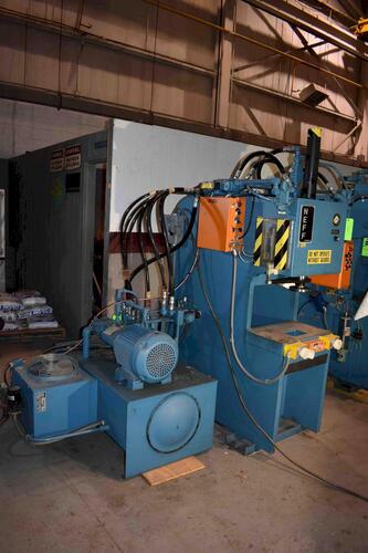 25 Ton, Neff, C-frame down-acting hydraulic press, 6" stroke, 12" daylight, 8" throat, 22.5" x 12.5" bed