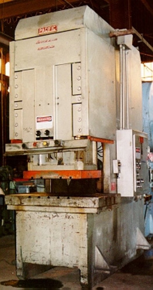 250 Ton, Pacific #250PF-OBS Pressformer, hydraulic gap frame press, 12" stroke, 21.7" daylight, 58" x 34"