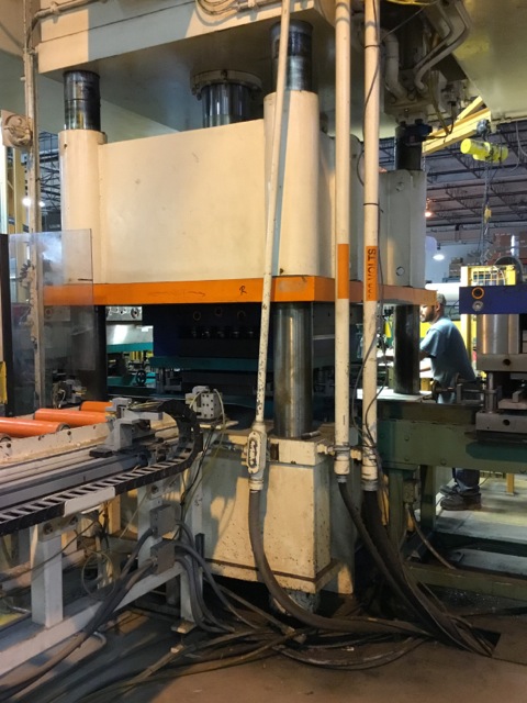 400 Ton, PH Hydraulics #HD2-4P-300-40, 4-post hydraulic press, 12" stroke, 33" daylight, 21" Shut Height, 81"