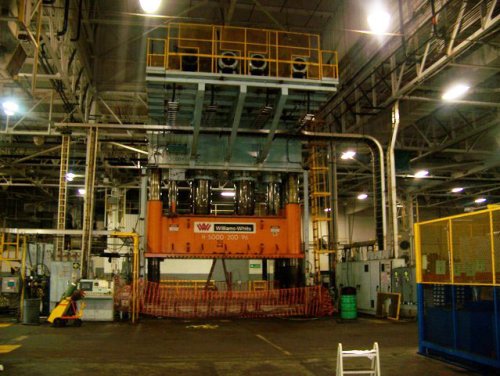 5000 Ton, Williams & White #H-5000-200-96, down-acting hydraulic press, 72" stroke, 112" daylight, 40" Shut