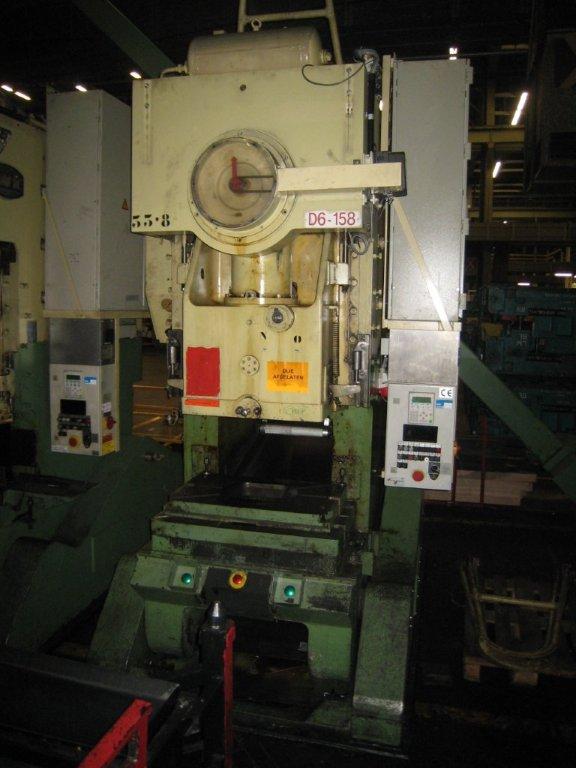 150 Ton, IWK #Pekron-150-Z, back geared OBI press, 7.8" stroke, 22" Shut Height, 3.9" adj., 39.3" x 24.8"