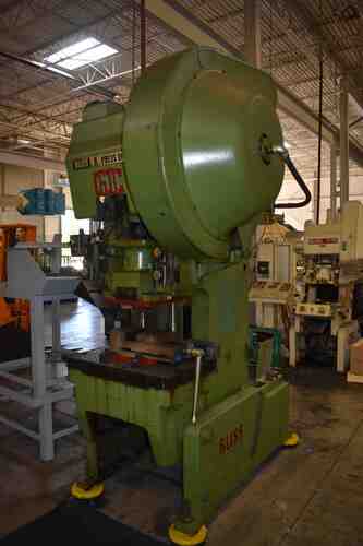 60 Ton, Bliss #C-60, OBI flywheel press, 4" stroke, 14.25" Shut Height, 3" adj., 32" x 21" bed, 17" x 12"