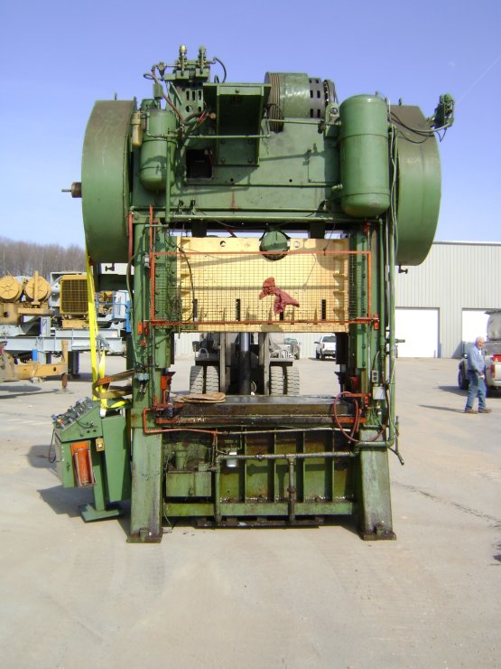 125 Ton, Perkins #125, straight side press, 8" stroke, 16" Shut Height, 4" ram adj., 60" x 34" bed & slide