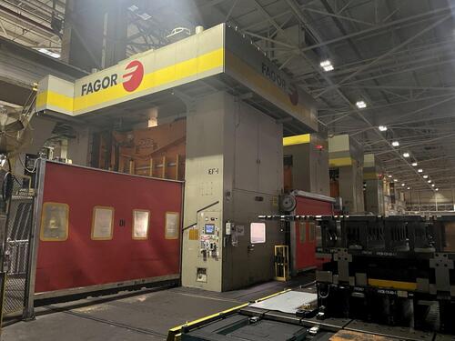 1500 Ton, Fagor #LE4-1500-400-2500, link drive lead press w/ (3) 1000 Ton Danly #U4-1000-180-96 underdrive