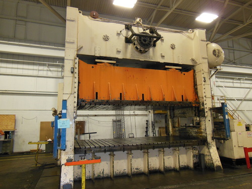 300 Ton, Danly #S4-300-180-96, straight side double crank press, 16" stroke, 50" Shut Height, 8" adj., 180" x