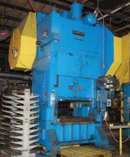 300 Ton, South Bend Johnson #S2-300-60X48, straight side press, 8" stroke, 22" Shut Height, 8" adj., 60" x