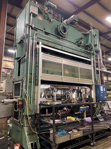 500 Ton, Verson #S2-500-144-60T, straight side press, 12" stroke, 46" Shut Height, 8" adj., 144" x 60" bed