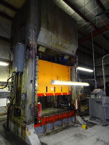750 Ton, Verson #S2-750-96-54T, straight side double crank press, 20" stroke, 39" Shut Height, 20" adj., 96"