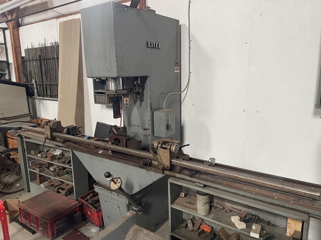 44 Ton, Eitel #RP40, hydraulic straightening press, 6" stroke, 34" DL, 10" throat, 7.5 HP, 1986