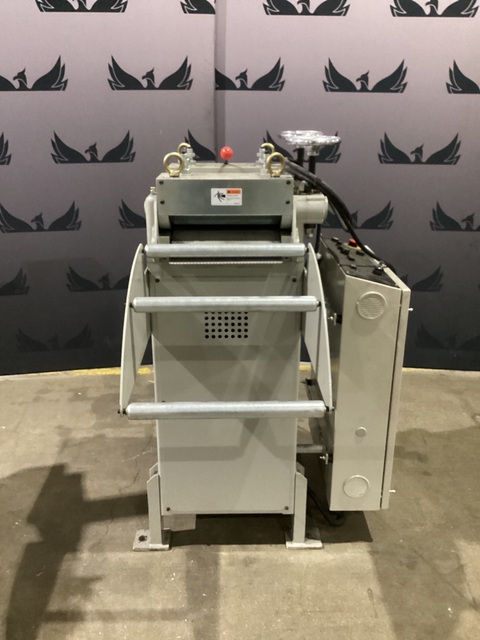11.8" x .125" Amada #LK-03AXBA-X, coil straightener, integrated control cabinet, emergency stop, 2023