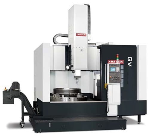 110.2" Yama Seiki #GVH-2500, VTC, 98.43" table diameter, 118.11" swing, heavy duty manual independent 4 hard
